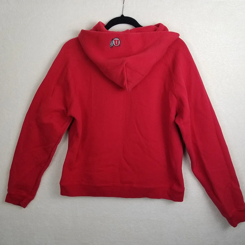 72Blue Women's XL Red Utes Utah University Zip Up Hoodie Sweatshirt embroidered - Picture 2 of 5